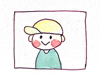 京都似顔絵 樹念日　帽子をかぶっている写真